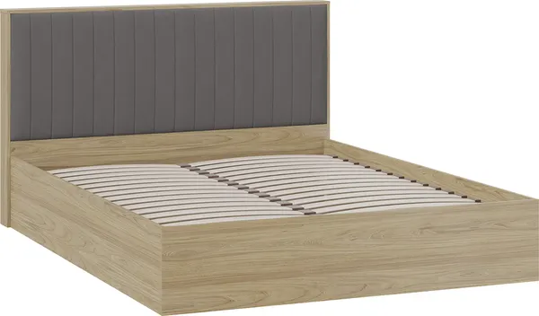 Изображение товара Двуспальная кровать ТриЯ Сэнди тип 2 без ПМ 160х200 (вяз благородный/велюр графит)