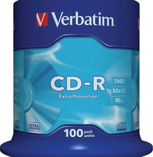 Изображение товара Набор дисков CD-R Verbatim Extra Protection 52x CakeBox 700MB / 43411 (100шт)