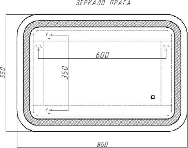 Изображение товара Зеркало Sansa Прага PR-B 800х550 LED