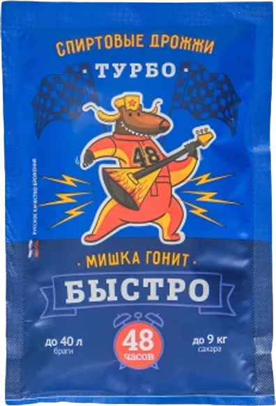 Изображение товара Дрожжи Домашняя Мануфактура Мишка гонит Быстро 48 часов (130г)