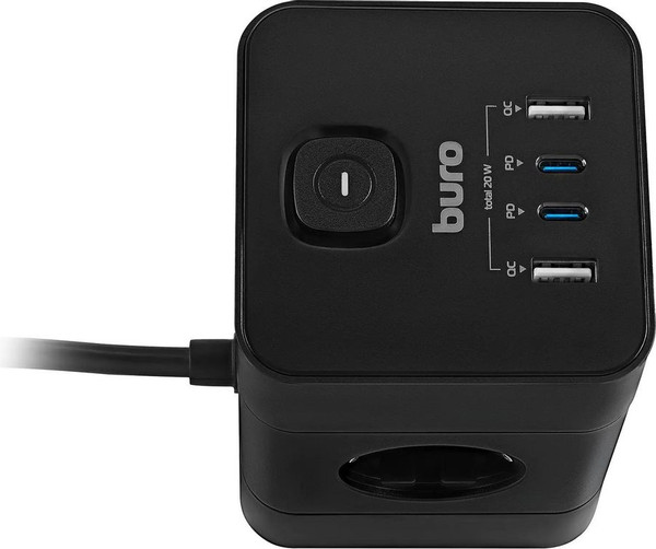 Изображение товара Сетевой фильтр Buro BU-PTE4.1UC-PLUS-B (1.5м, черный)