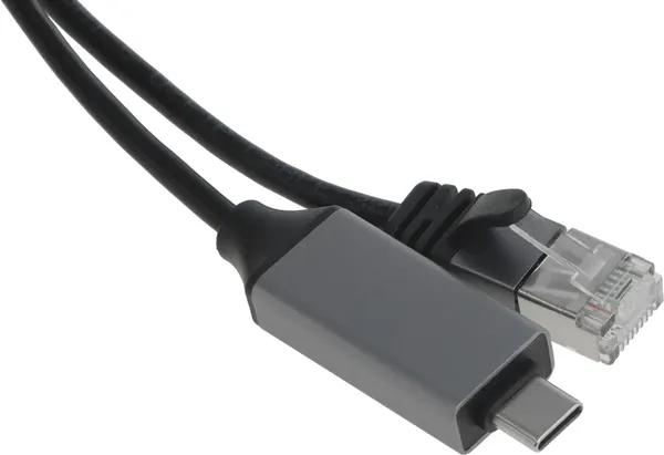 Изображение товара Кабель Buro BU-USB-C-LAN1000-2M (2м, черный)