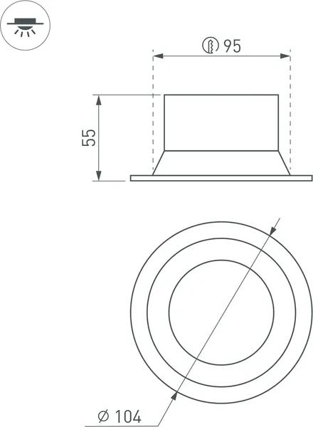 Точечный светильник Arlight MS-BREEZE-BUILT-R104-12W Warm3000 WH 90 deg 230V / 036615(1) — фото 6