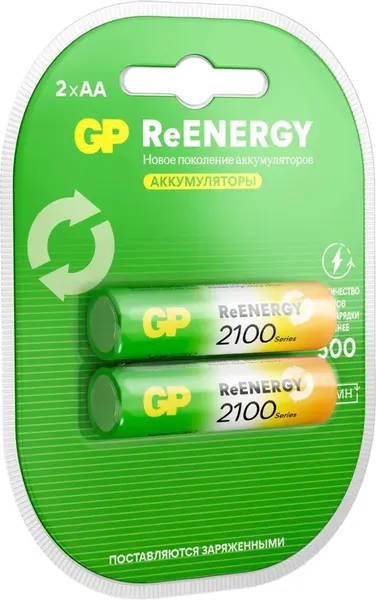 Изображение товара Комплект аккумуляторов GP Batteries 210AAHCRGY-2CRCB2 AA NiMH 2000mAh (2шт)
