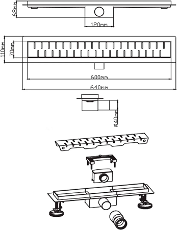 Изображение товара Трап для душа Diadonna DS44-60BL