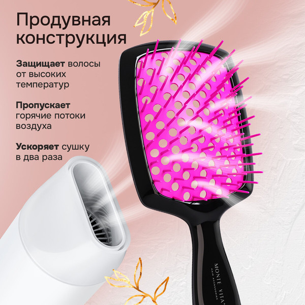 Изображение товара Набор расчесок Monte Vita 20x8.5см + щетка для чистки / 457434 (2шт)