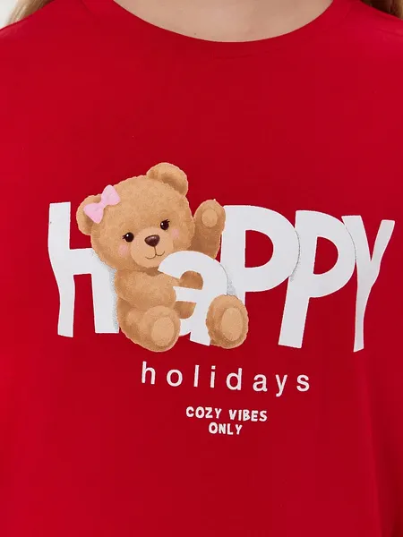 Изображение товара Пижама детская Mark Formelle 567760 (р.104-56, красный/НГ медвежата на красном)