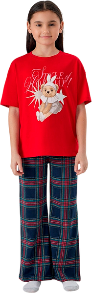 Изображение товара Пижама детская Mark Formelle 567760 (р.158-80, красный/клетка на темно-синем)