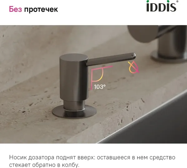 Изображение товара Дозатор встраиваемый в мойку IDDIS SDIGM01i59 (графит)