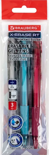 Изображение товара Набор гелевых ручек Brauberg 144427 (3шт, синий)