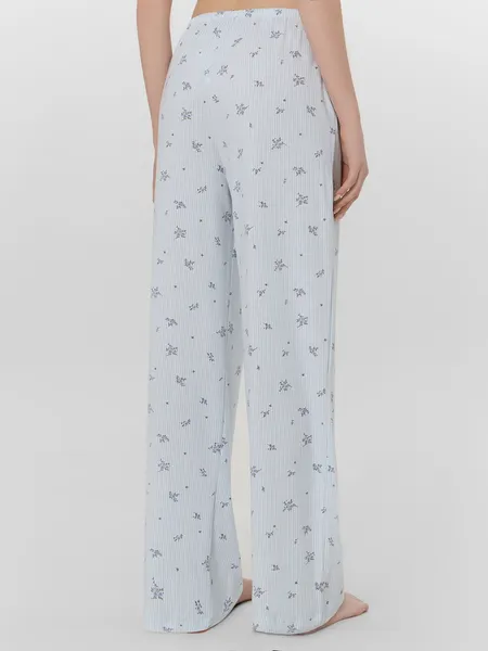 Изображение товара Штаны домашние Mark Formelle 532410 (р.164/170-106, цветы на голубой полоске)