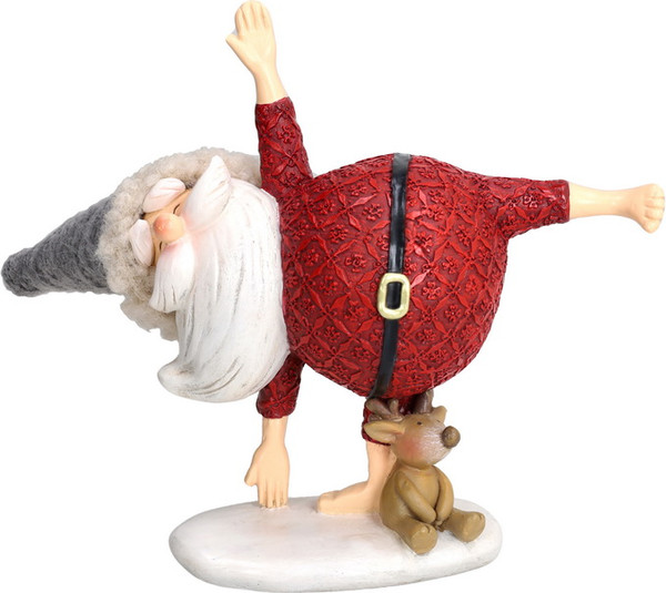 Изображение товара Статуэтка Andrea Fontebasso Christmas Babbo Yoga Санта в позе полумесяца / CM9BB043046
