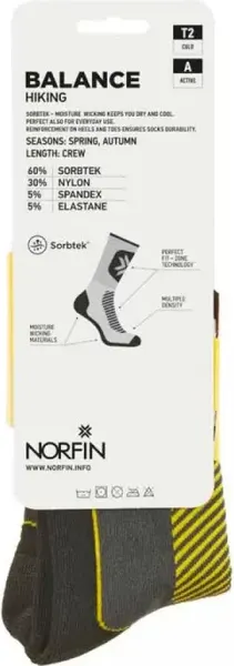 Изображение товара Носки Norfin T2a Balance Hiking Crew / 304723-03L (р.42-44)