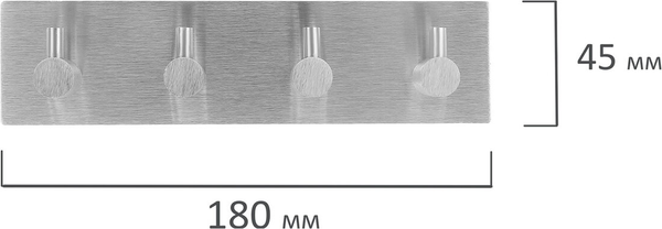 Изображение товара Планка для крючков Laima 608787 (4шт, серебристый)