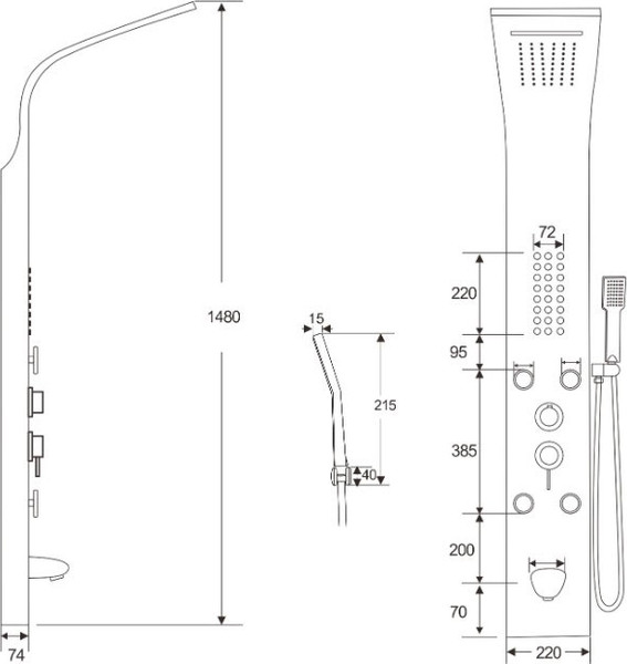 Изображение товара Душевая панель Cerutti Victoria W (белый)