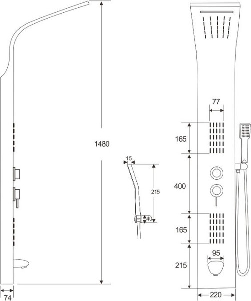 Изображение товара Душевая панель Cerutti Virginia BK (черный)