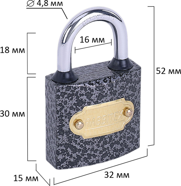 Изображение товара Замок навесной Rabbitex Влагонепроницаемый / 671295