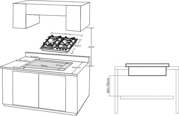 Изображение товара Газовая варочная панель Korting HGG 6919 CTN