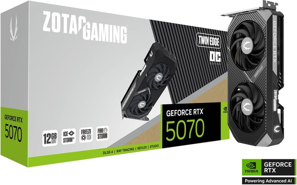 Изображение товара Видеокарта Zotac GeForce RTX 5070 Twin Edge OC (ZT-B50700H-10P)