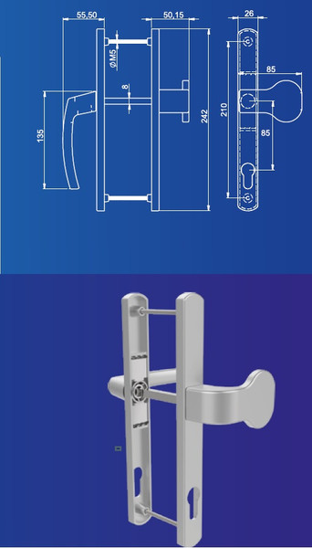 Изображение товара Ручка дверная Прогейт 26.85.9005PT (RAL9005)