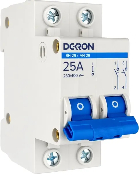 Изображение товара Выключатель нагрузки DEKRON ВН-29 2P 25А / is29-2-25-dek
