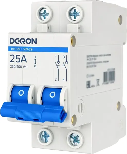 Изображение товара Выключатель нагрузки DEKRON ВН-29 2P 25А / is29-2-25-dek