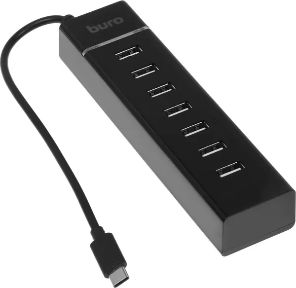 Изображение товара USB-хаб Buro BPH-C-P107 / BU-USBC-HUB-7U2 (черный)