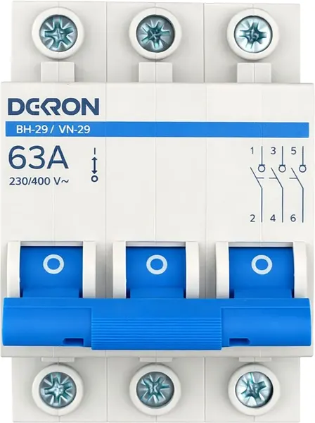 Изображение товара Выключатель нагрузки DEKRON ВН-29 3P 63А / is29-3-63-dek