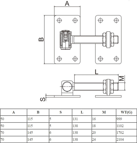 Изображение товара Петля воротная Прогейт JL79D/4 (4шт)