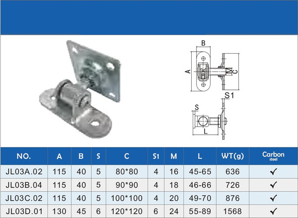 Изображение товара Петля воротная Прогейт JL03A.02