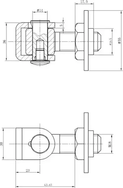 Изображение товара Петля воротная Прогейт JL02F
