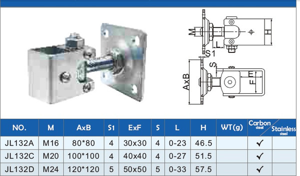 Изображение товара Петля воротная Прогейт JL132D/4 (4шт)
