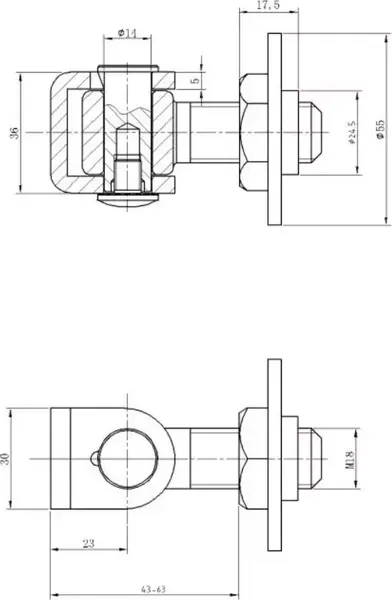 Изображение товара Петля воротная Прогейт JL02E