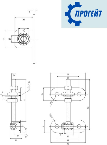 Изображение товара Петля воротная Прогейт JL79/2 (2шт)