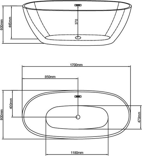 Изображение товара Ванна акриловая Grossman Cristal GR-2504F 170x80