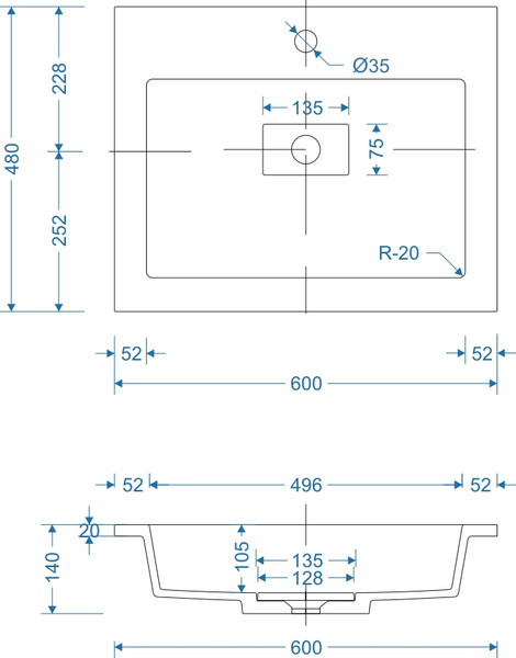 Изображение товара Умывальник Symbolite Line 60x48