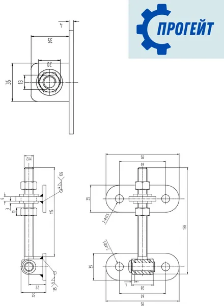 Изображение товара Петля воротная Прогейт JL79/4 (4шт)