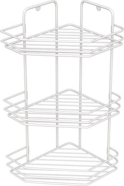 Изображение товара Полка для ванной ИРСА Угловая 3-х секционная / АЛТ 73 (белый)