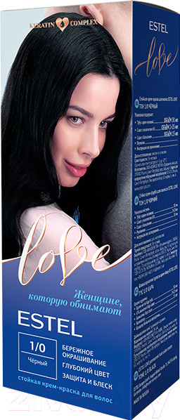 Изображение товара Крем-краска для волос Estel Love 1/0 (черный)