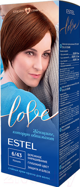 Изображение товара Крем-краска для волос Estel Love 6/43 (коньяк)