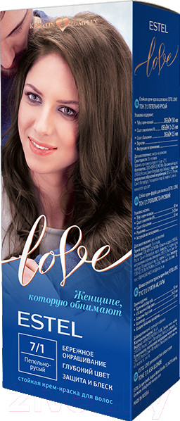 Изображение товара Крем-краска для волос Estel Love 7/1 (пепельно-русый)