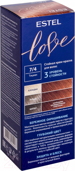 Изображение товара Крем-краска для волос Estel Love 7/4 (тициан)