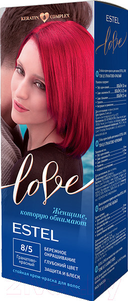 Изображение товара Крем-краска для волос Estel Love 8/5 (гранатово-красный)