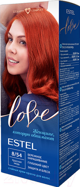 Изображение товара Крем-краска для волос Estel Love 8/54 (красная медь)
