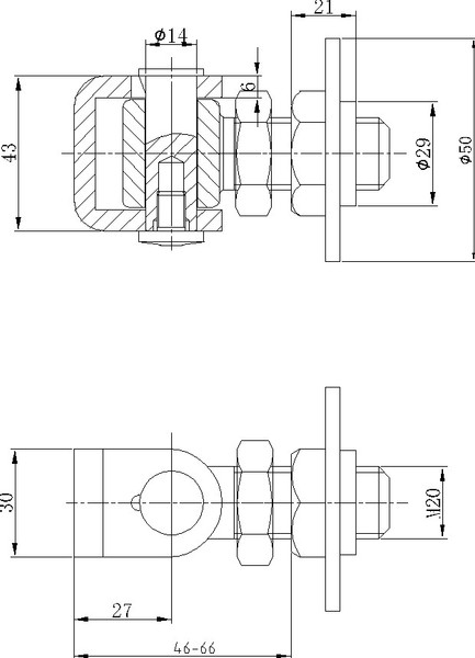 Изображение товара Комплект петель дверных Прогейт JL02G/4 (4шт)