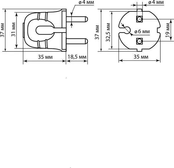 Изображение товара Вилка штепсельная TDM 10А 250В SQ1806-0209 (белый/красный)