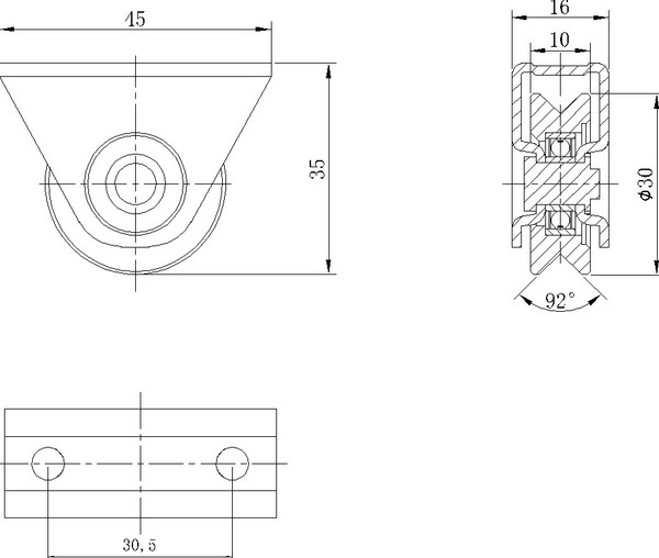 Изображение товара Опора роликовая для ворот Прогейт HT1V30