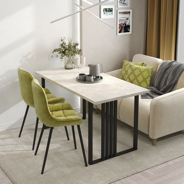 Изображение товара Обеденный стол Mio Tesoro Laim 120x66 (шелковый камень/черный)