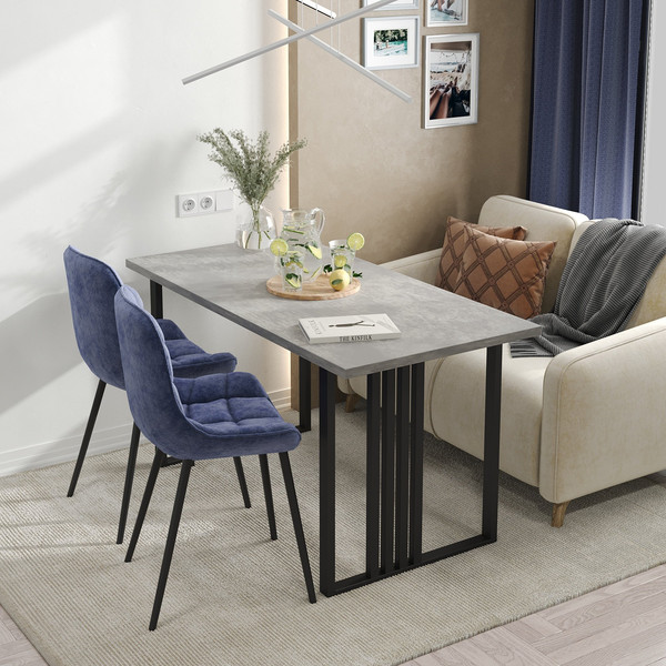 Изображение товара Обеденный стол Mio Tesoro Laim 120x66 (бетонный камень/черный)