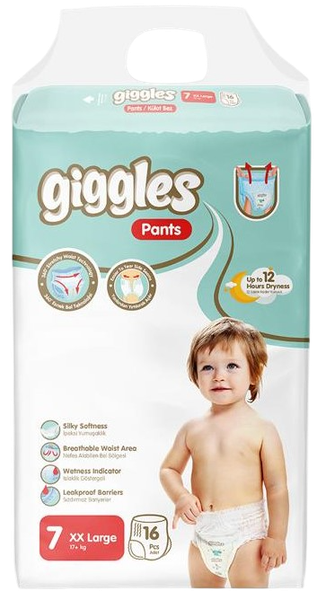 Изображение товара Подгузники-трусики детские Giggles Xxlarge 7 Pants (16шт)